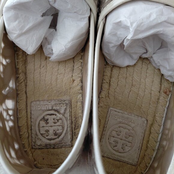 Tory Burch Espadrilles Tan Cream Size 6.5 - Picture 3 of 6